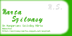 marta szilvasy business card