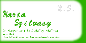 marta szilvasy business card
